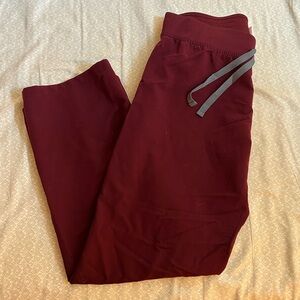 Figs burgundy Livingston pant